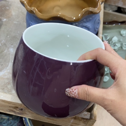 陶瓷水培紫色蛋形1122233