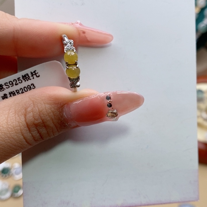 翡翠戒指银S925镶嵌11111