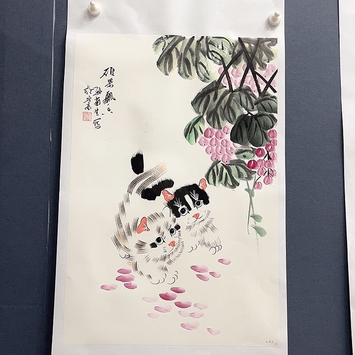 国画孙菊生四尺三开