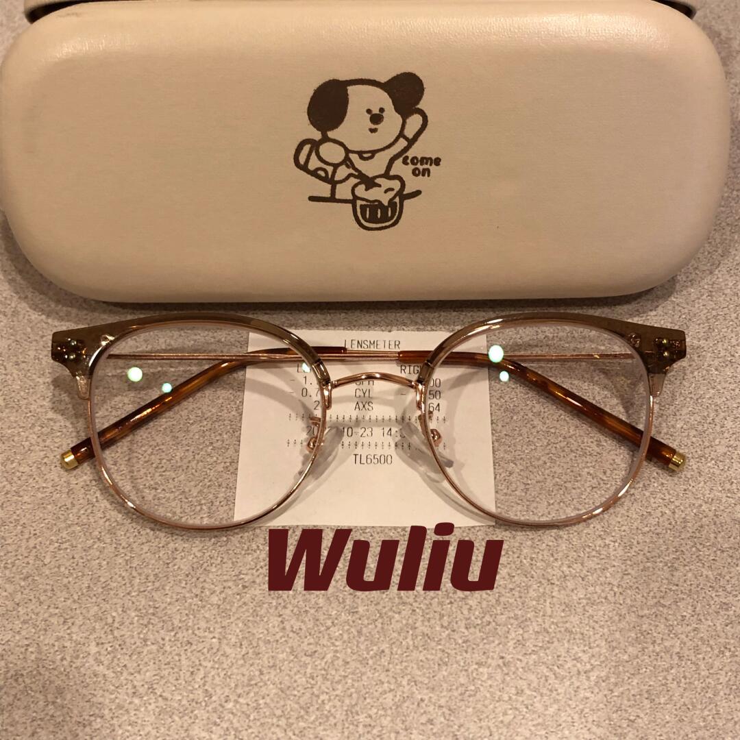 超轻复古圆框眼镜女可配度数近视冷茶色方圆脸显瘦框架素颜