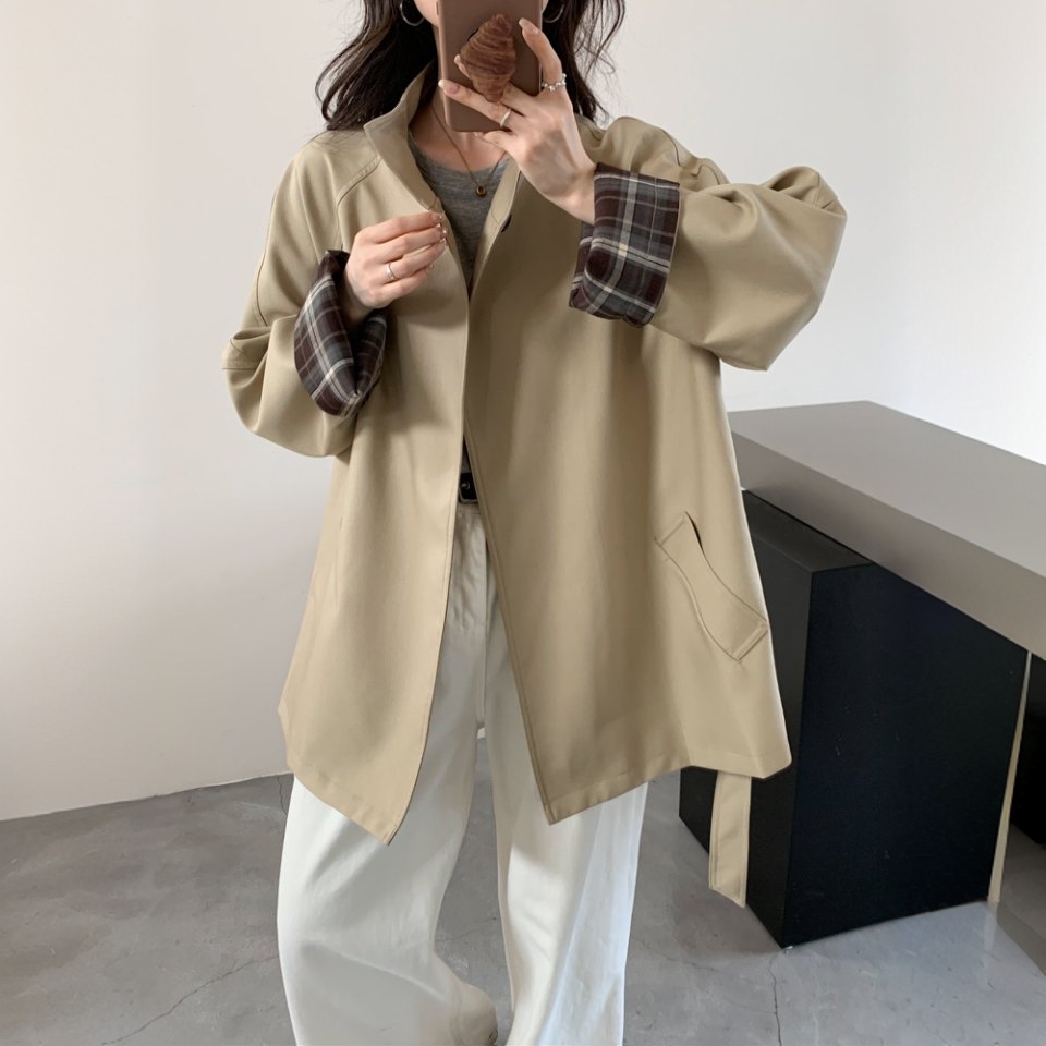 Malena Dream 立领斜门襟休闲风衣外套 MD25012506