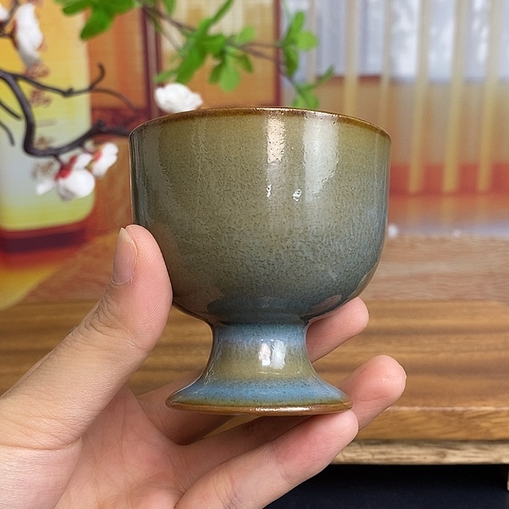 摆件柴烧天青色体验款