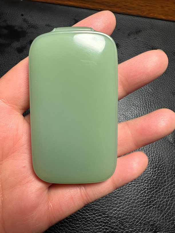 和田玉碧玉冰底粉青无事牌