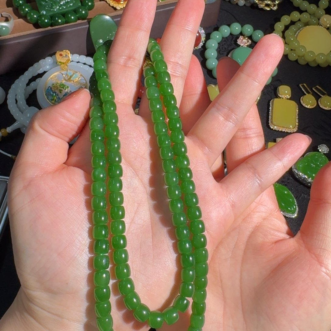 和田玉（碧玉）直切108未镶嵌