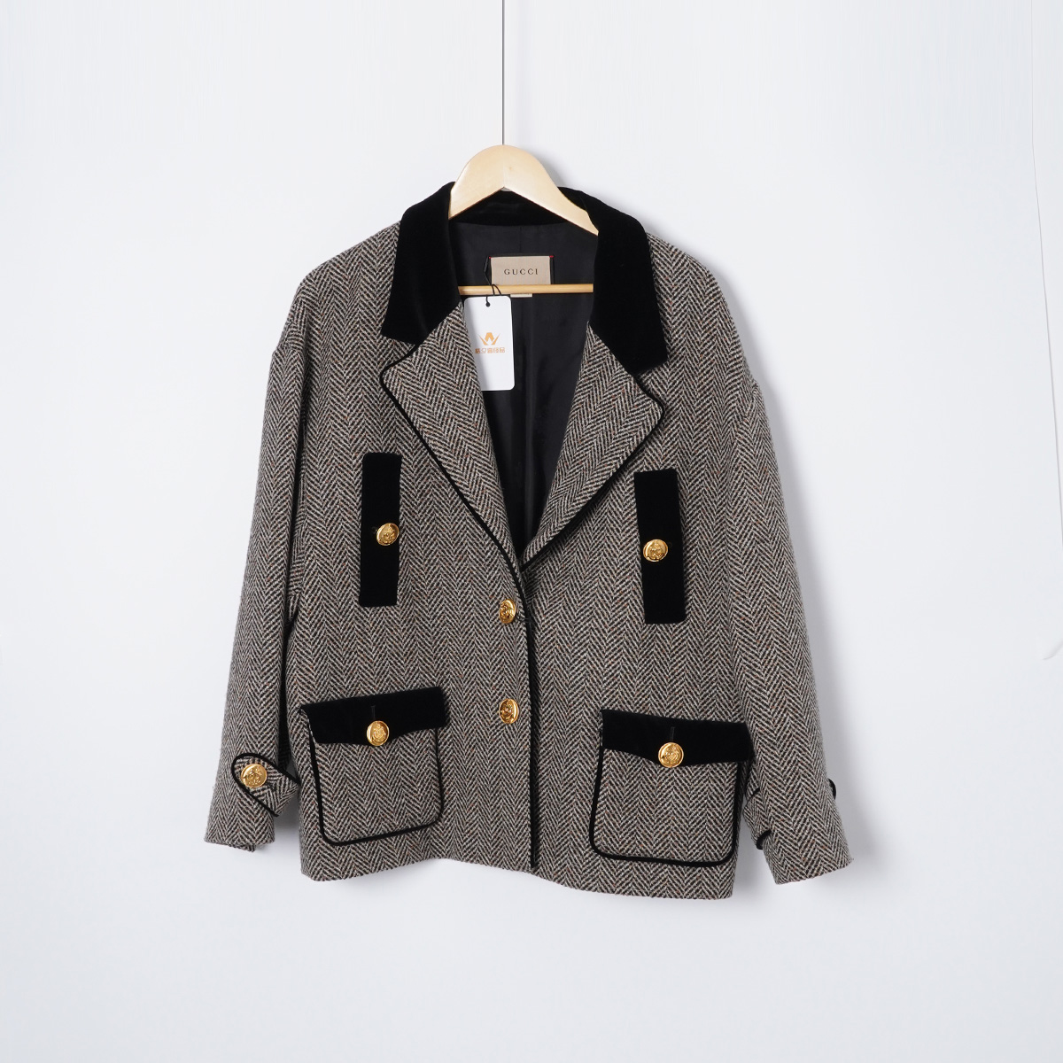 99新 GUCCI/古驰 羊毛/SC1927/开衫/42码女装上衣秋冬外套时尚