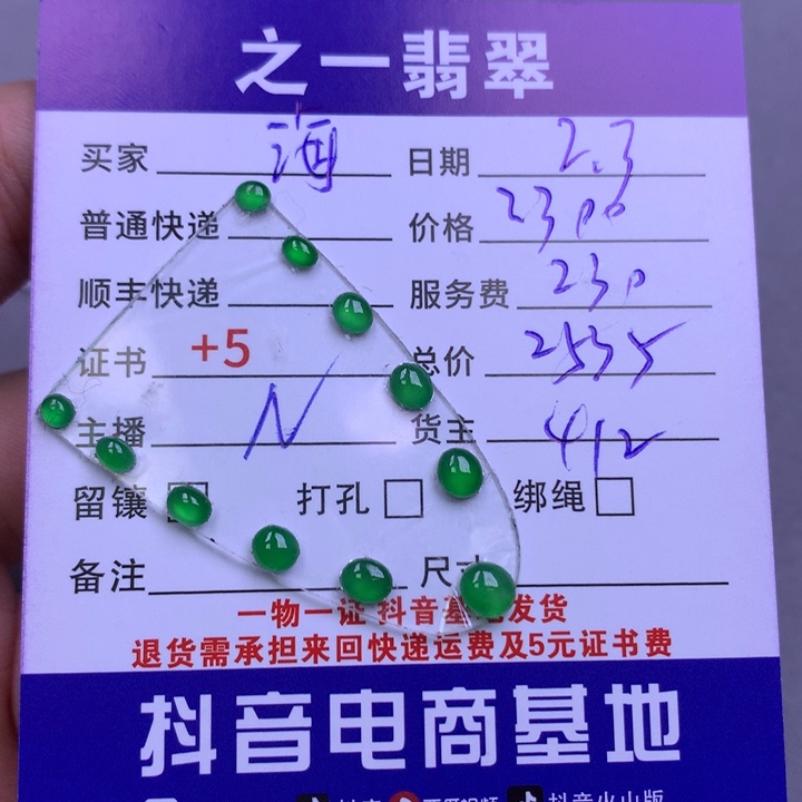 翡翠颈饰未镶嵌海****行