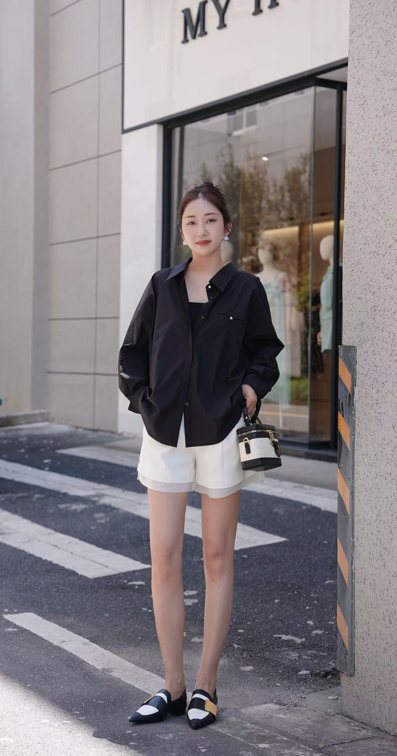 通勤穿搭设计感时尚衬衫女装休闲长袖上衣
