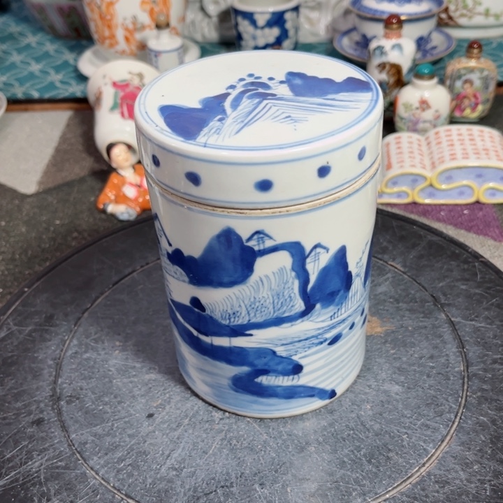 紫砂茶叶罐青花8888888888