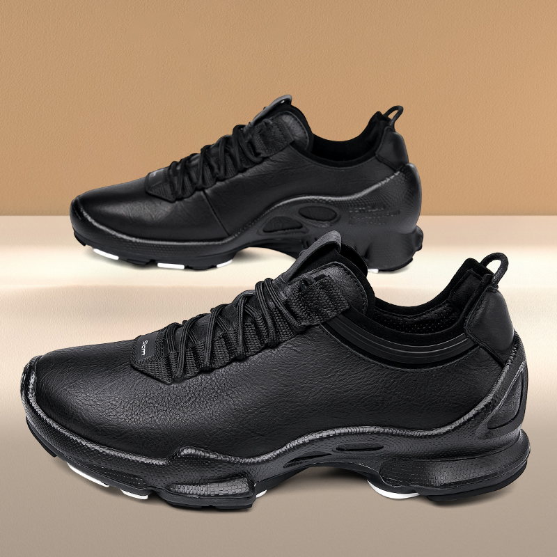 508防滑休闲纯色真皮头层牛皮透气圆头休闲皮鞋秋季（运动尺码）