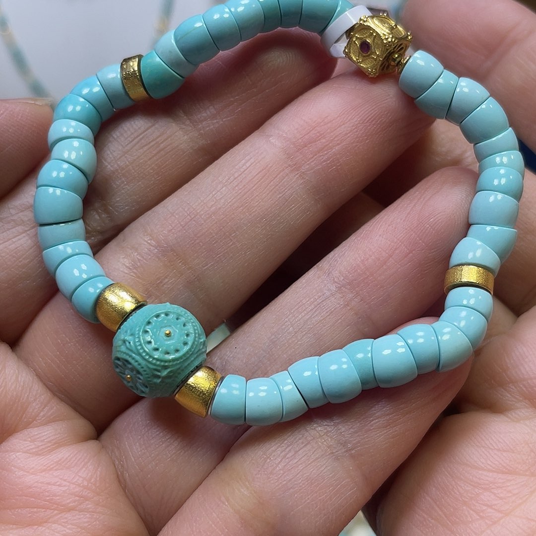 绿松石18K金镶嵌单圈