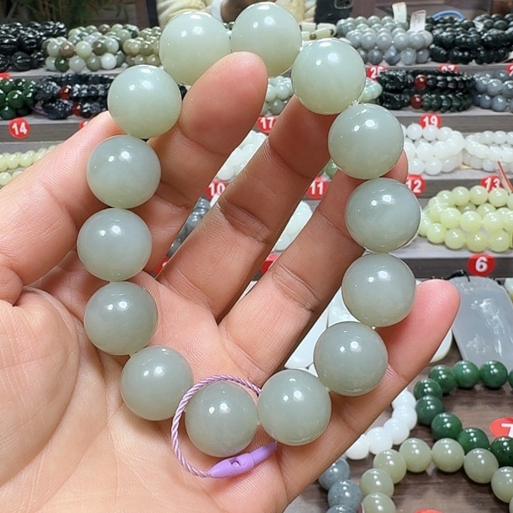 未镶嵌手链和田玉新疆且末蓝卡16