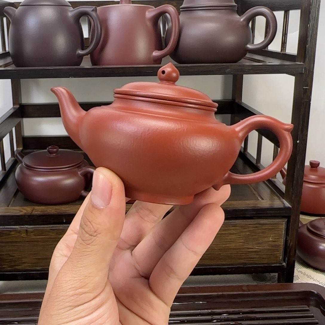 紫砂茶壶朱泥全手笑樱