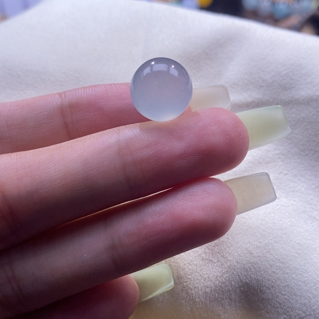 翡翠未镶嵌颈饰冰蓝底珠卡12.7