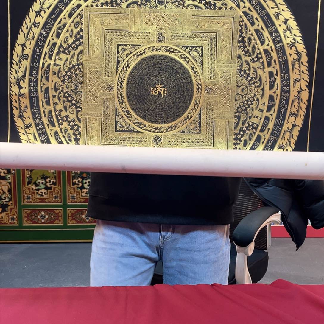 装裱画70×70那噶王坛城纯手绘