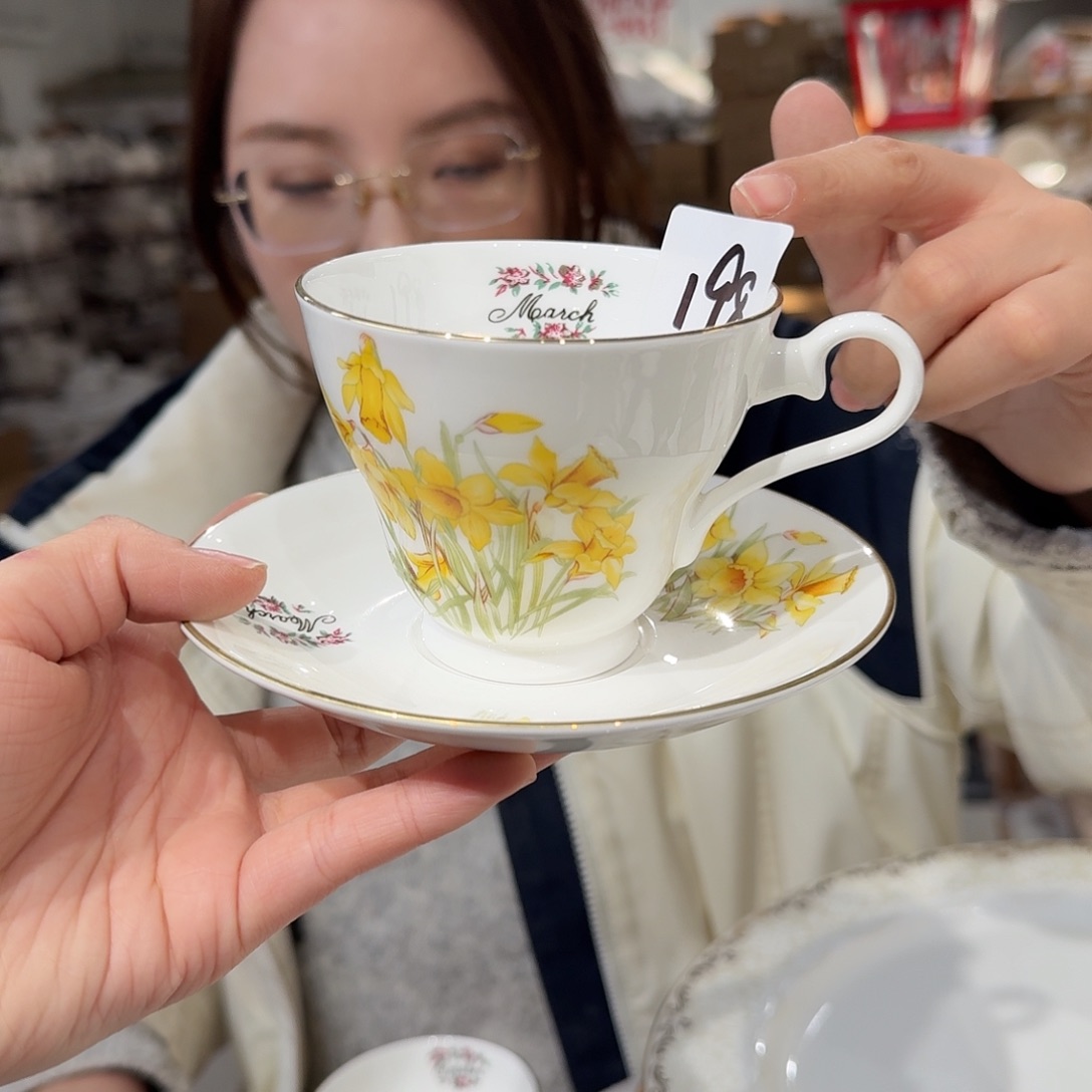 瓷安家原单 220ml咖啡杯碟一套外贸微瑕疵