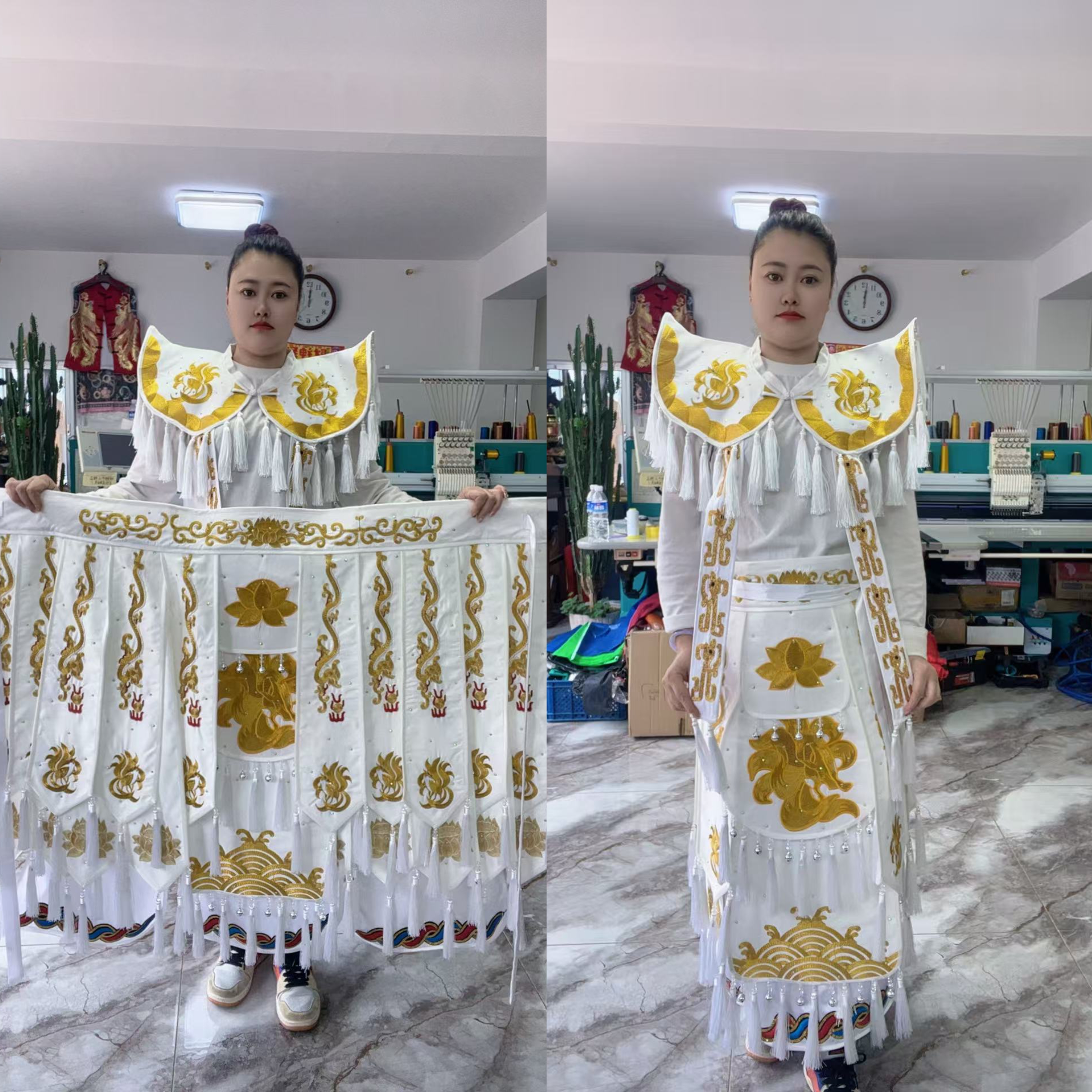 撒满战袍战裙披肩刺绣九尾狐男女同款下单备注身高体重