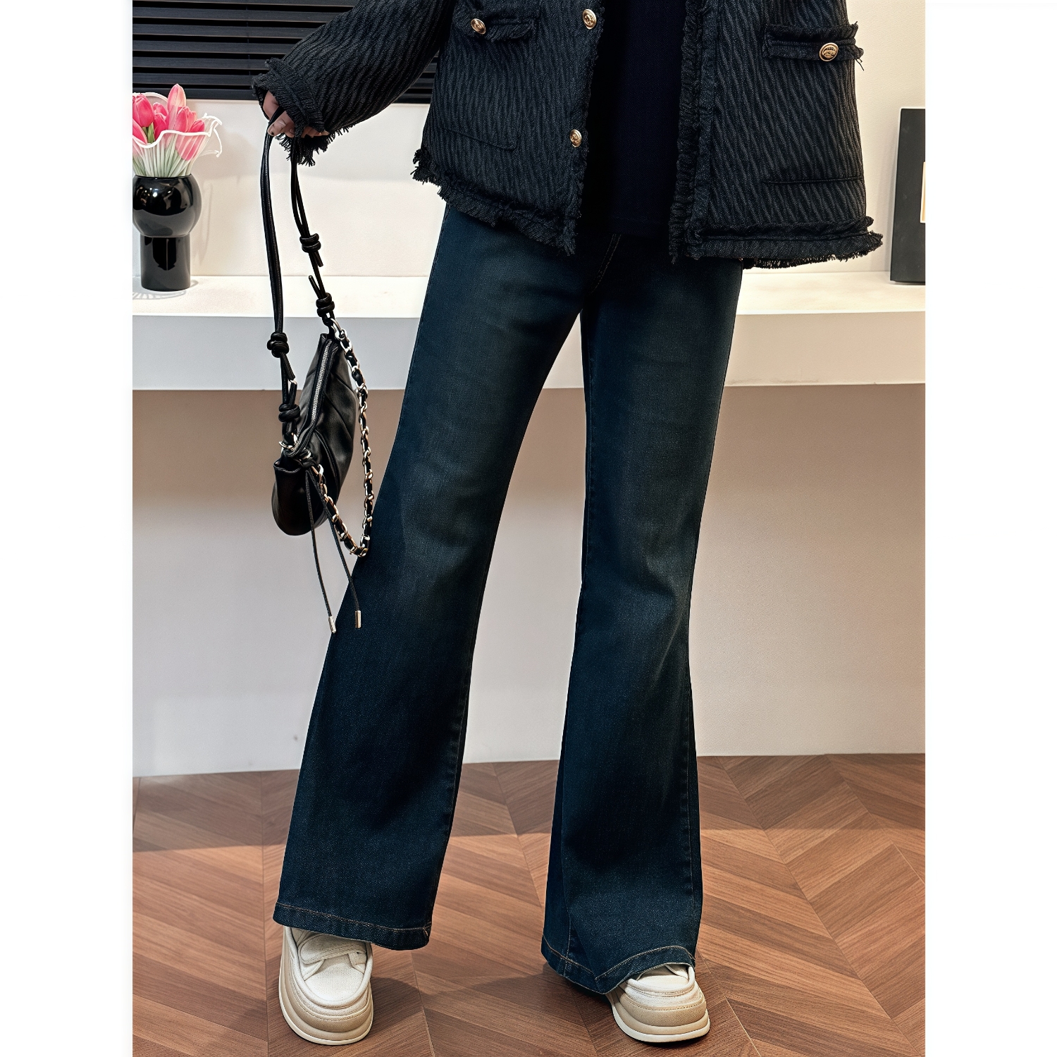 断码捡漏~灰色岛屿 / 高街潮款高腰喇叭牛仔裤12140花契200斤胖mm