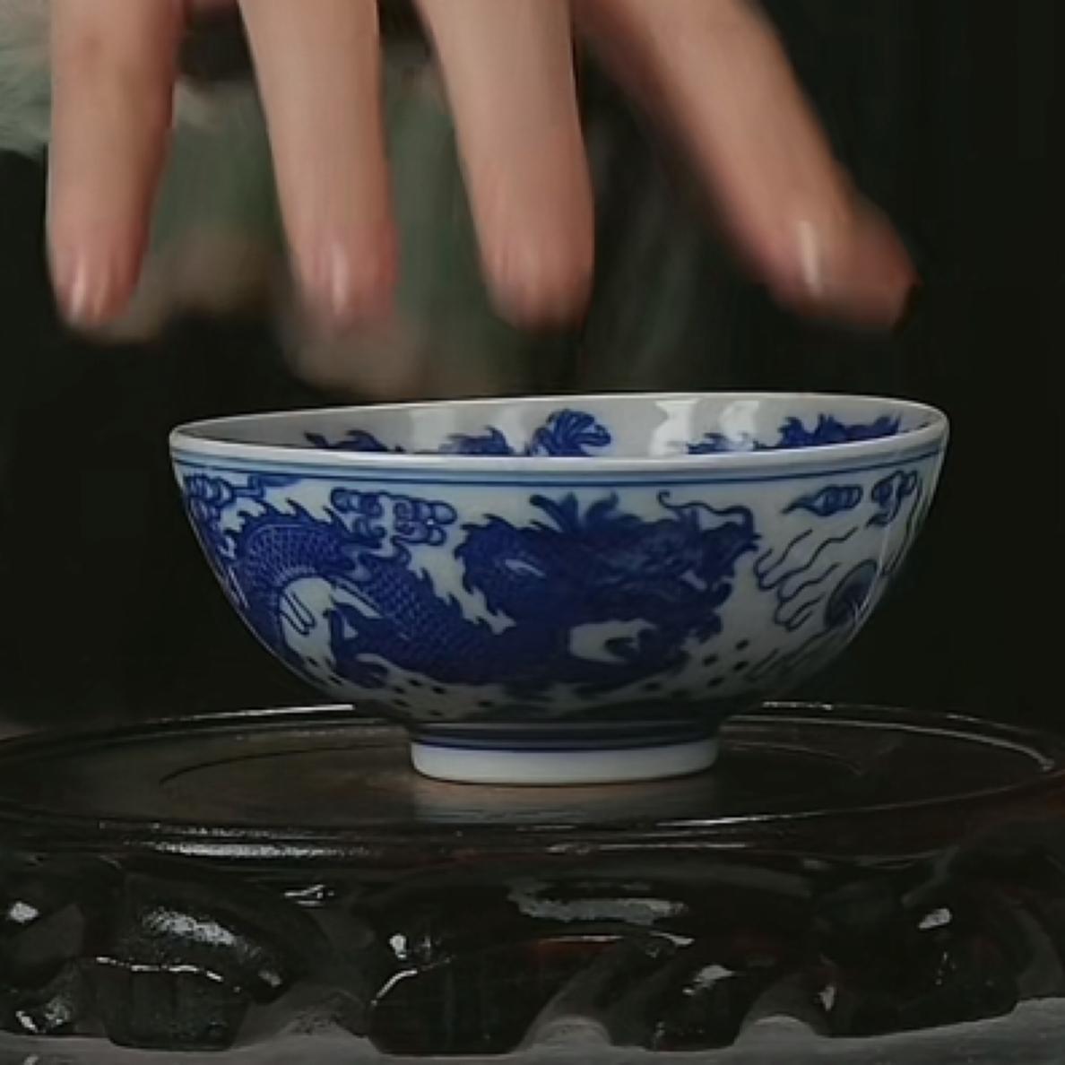 Y青花五龙纹茶园