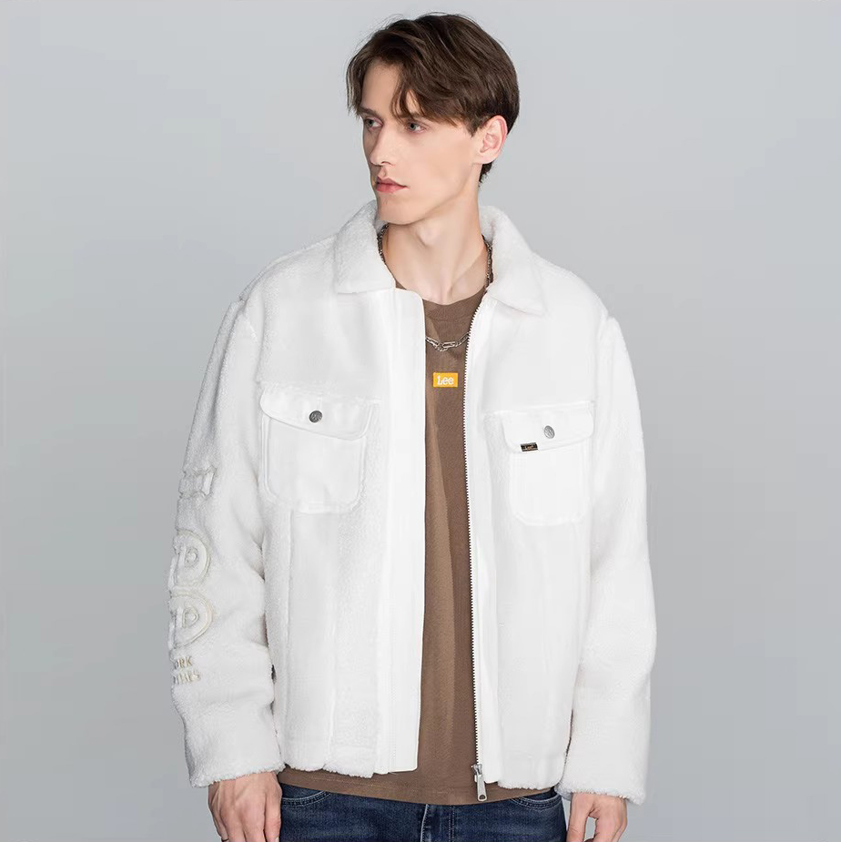 Lee商场1199秋冬男装毛呢外套白色保暖棉服LMT003701101313A00005