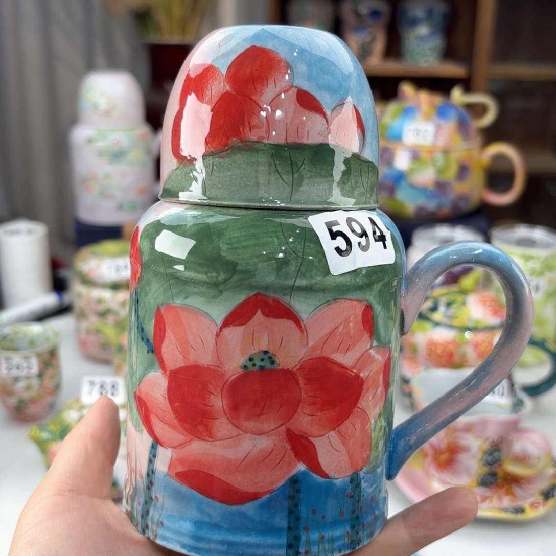 景德镇手绘高温釉下彩陶瓷茶具