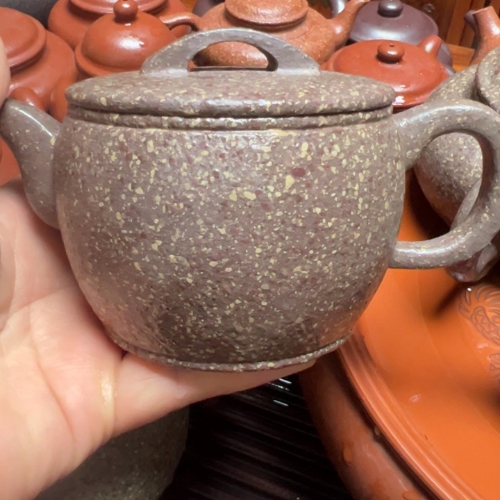 紫砂茶壶鸿*宜兴原矿龙背青