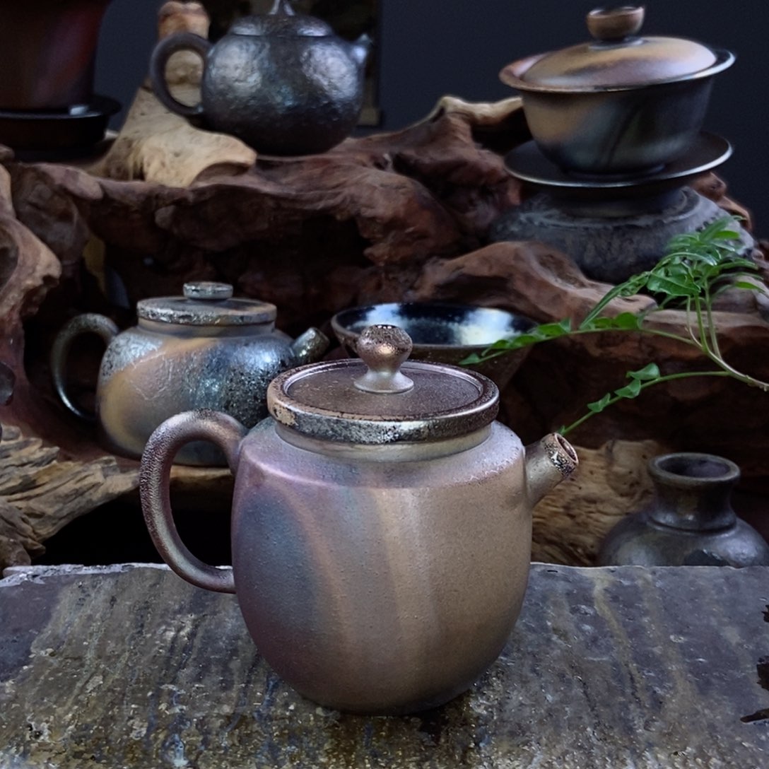 建水紫陶柴烧茶具微瑕