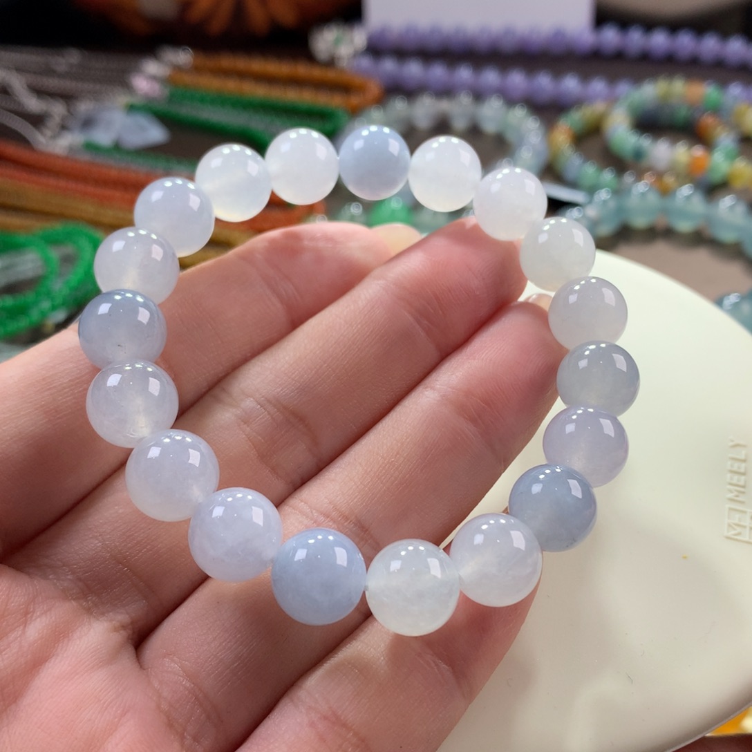 翡翠手链未镶嵌翡翠冰阳底卡10+