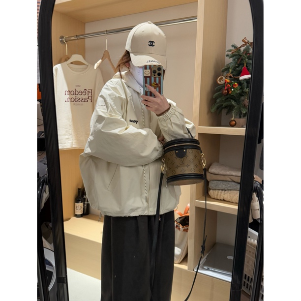 NGGAI 韩系休闲抽绳连帽冲锋衣外套