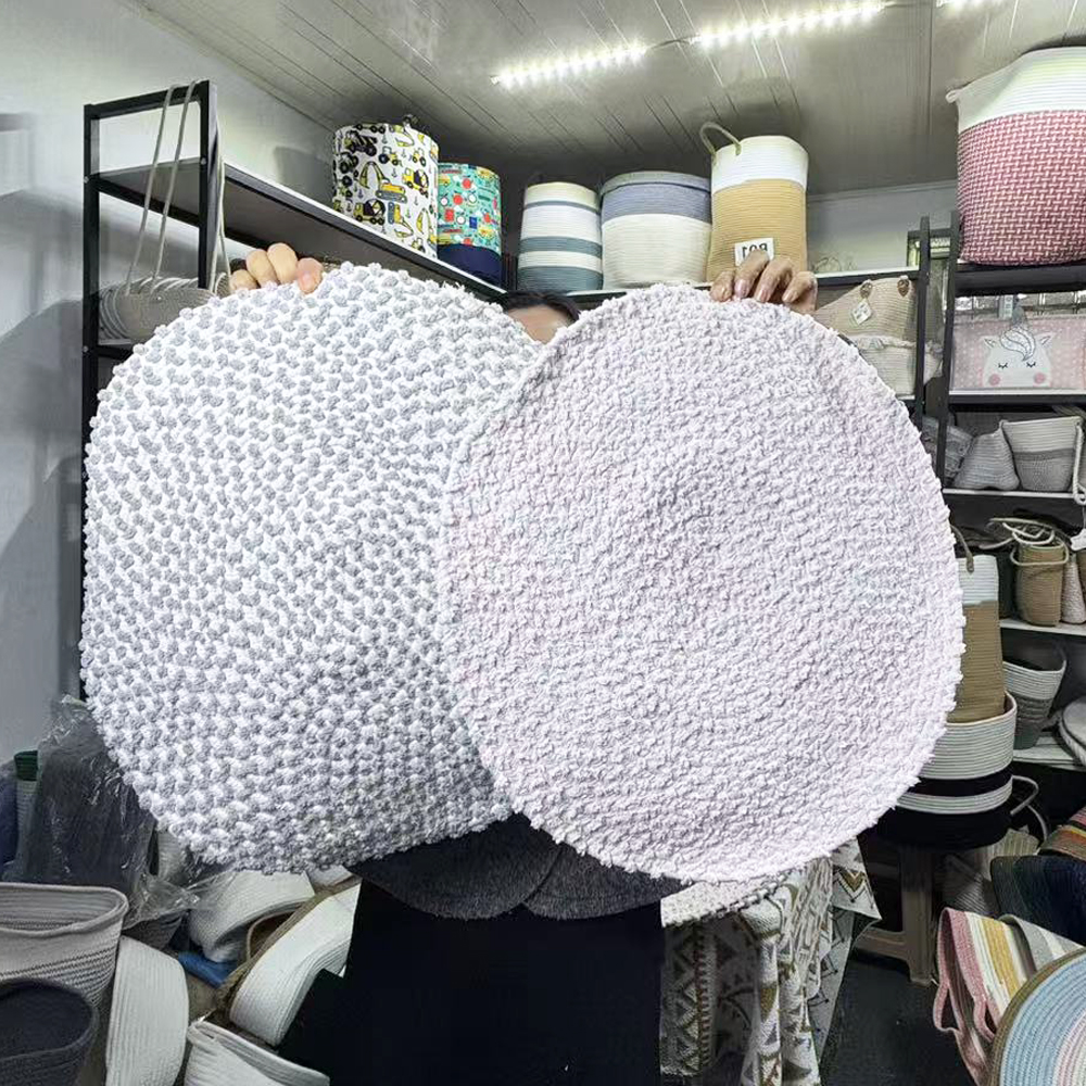 棉绳珊瑚绒汽车座椅垫餐椅垫脚垫桌垫50cm长*45cm宽