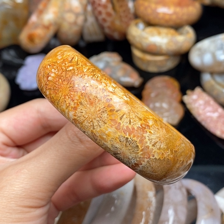 硅化珊瑚（珊瑚玉）手镯未镶嵌57.6