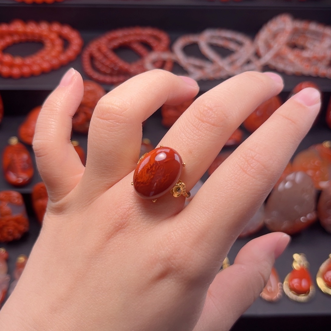 南红玛瑙南红银S925镶嵌