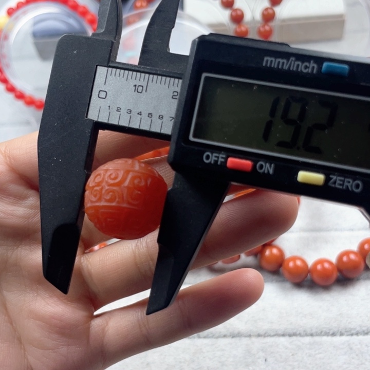 南红玛瑙保山回纹珠19mm尺寸单颗未镶嵌天然