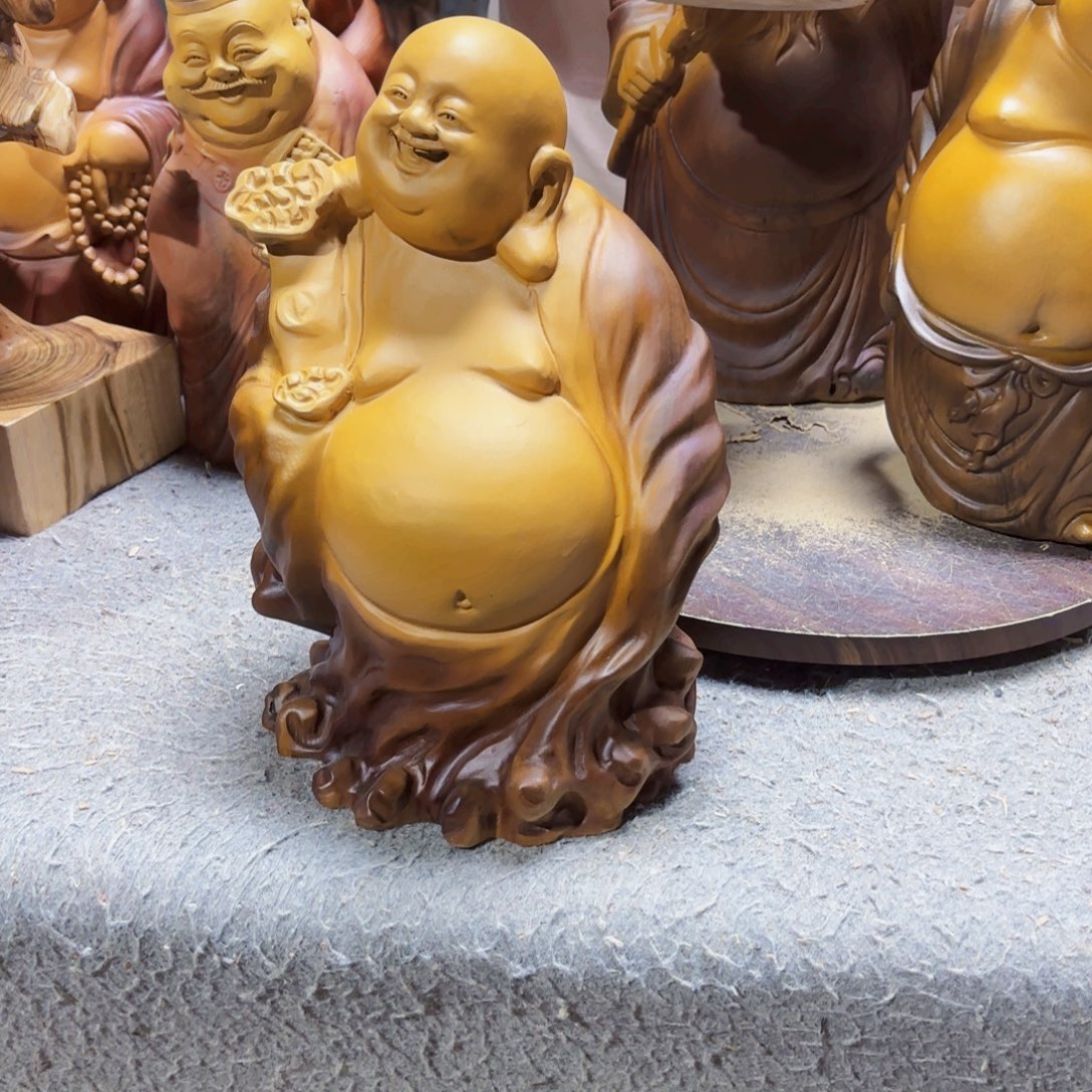 蔚***祥香樟木如意弥勒佛