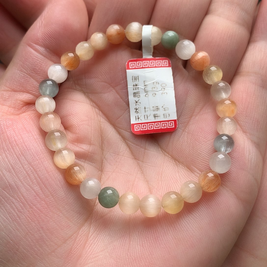 未镶嵌手串水晶彩兔毛6