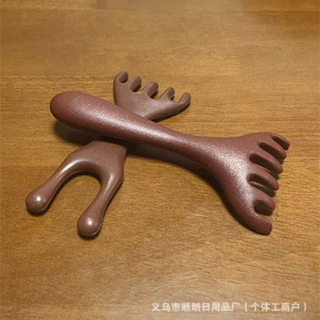 【头部按摩】树脂鹿角梳按摩梳