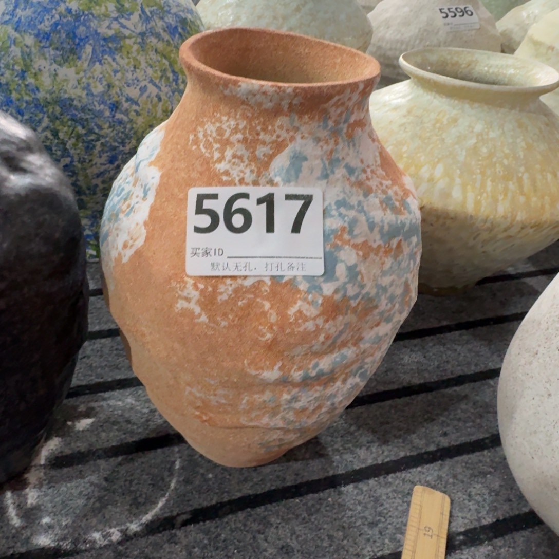 待***续摆件陶景德镇高温花瓶编码5617高28口8默认无孔