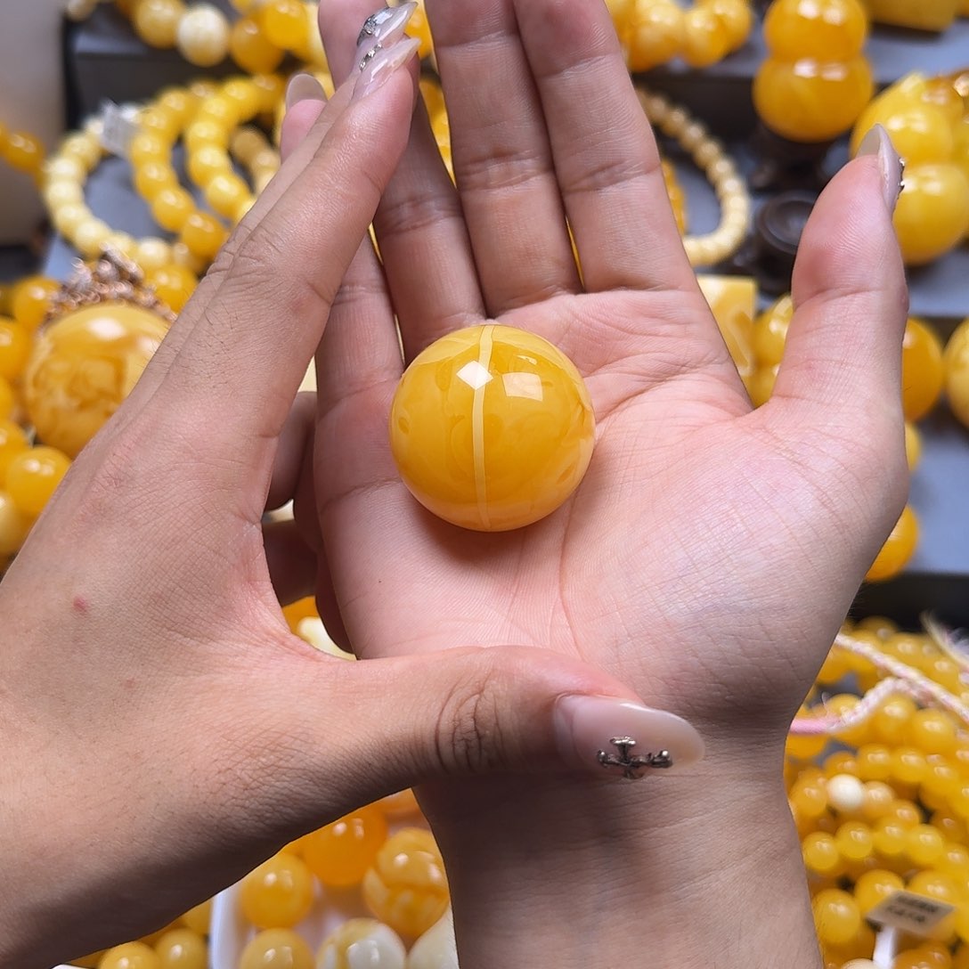 未镶嵌蜜蜡珠宝奇石锁骨37mm