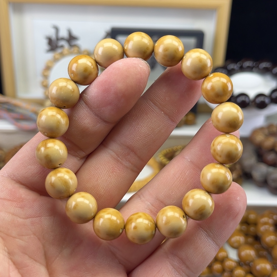 既***子紫金鼠手串紫金鼠奶白皮光珠手串