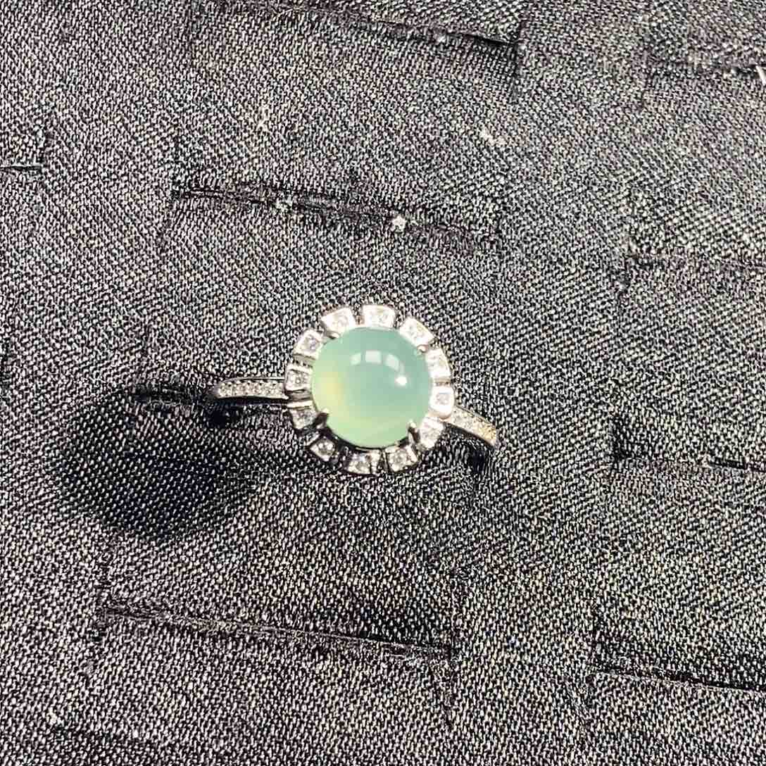 翡翠银S925镶嵌戒指