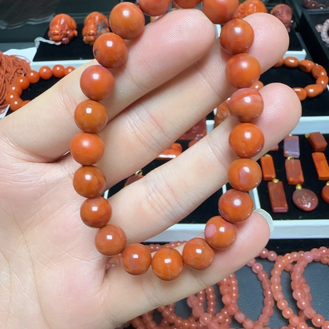 南红玛瑙未镶嵌手链