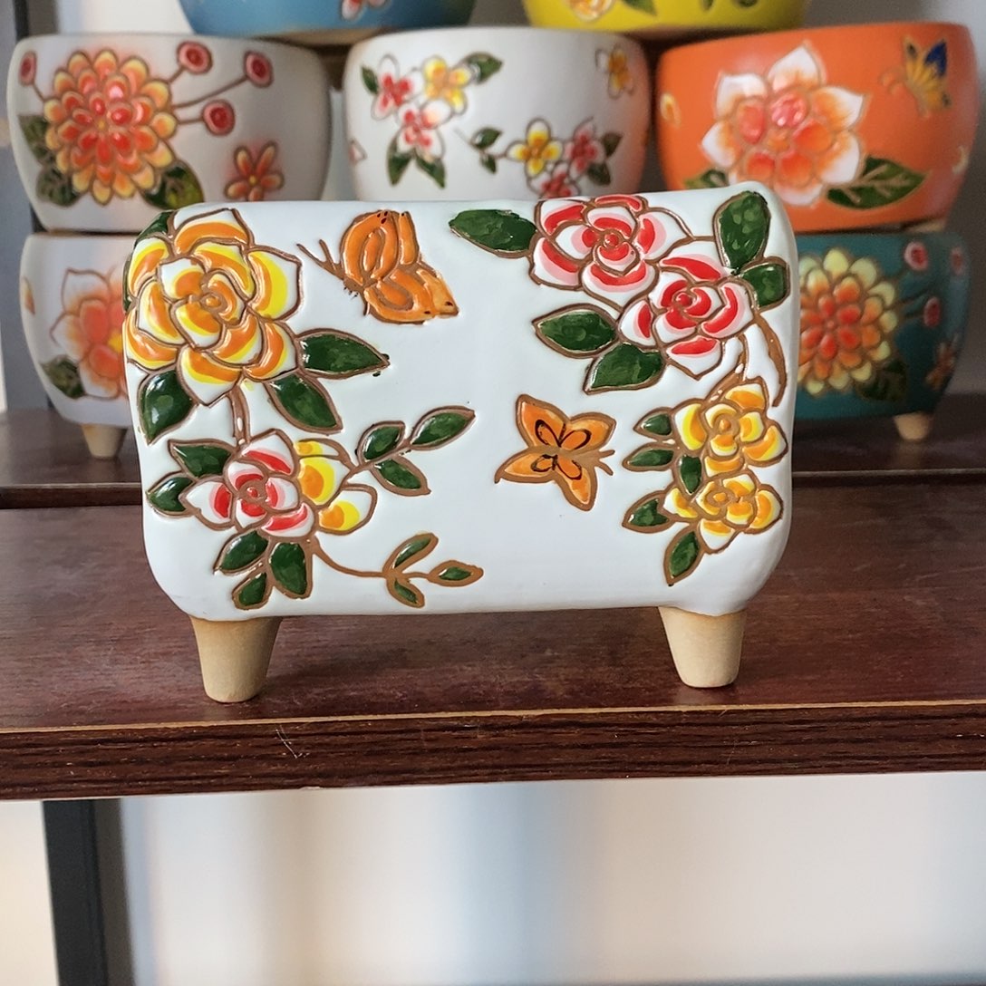 红陶韩式多肉植物花盆