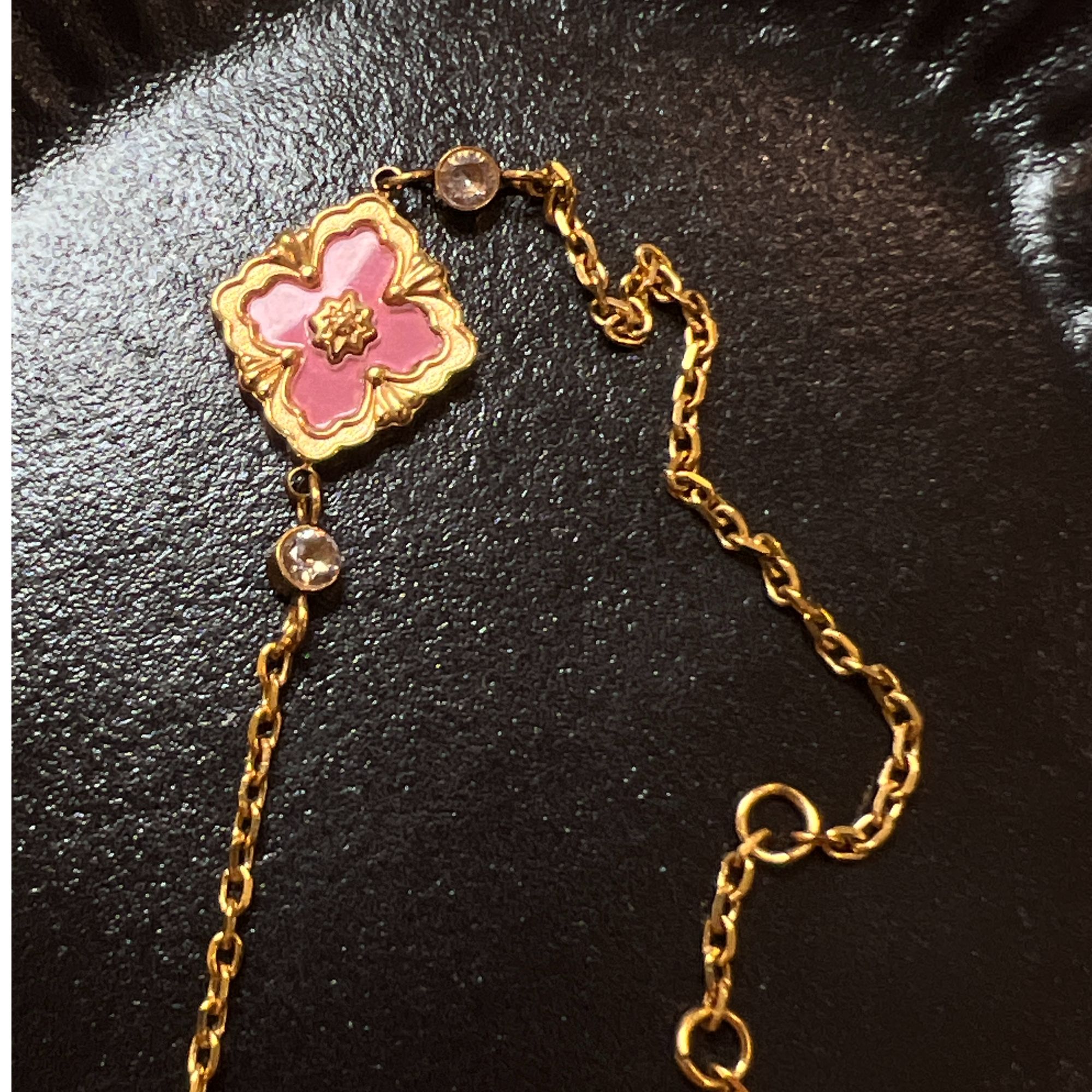 钛钢手链 粉色四叶草手链3012