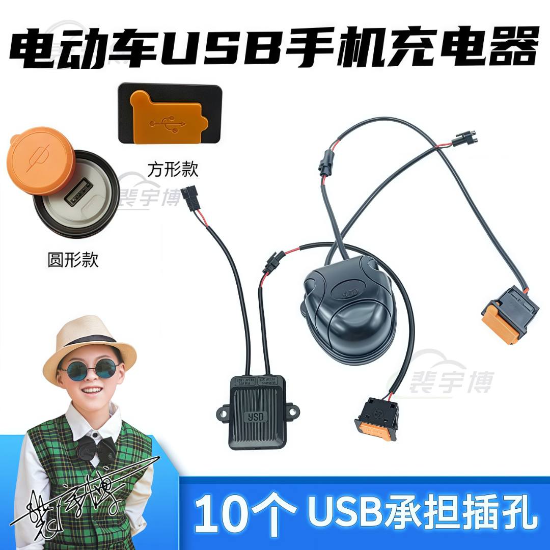 【10个】电动车USB充电插孔 小沙/中沙/金牛/圆形