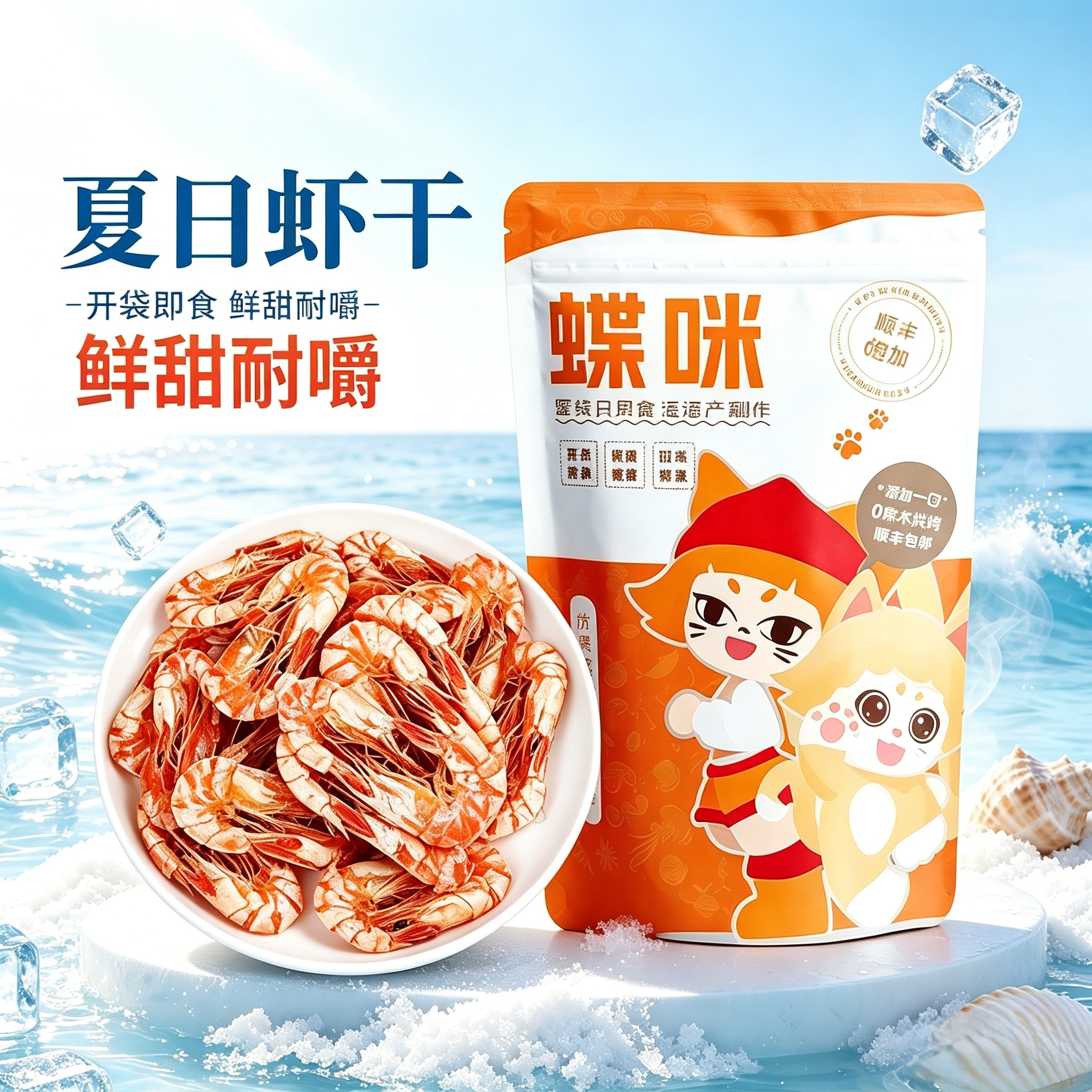 【夏日回馈粉丝】中大虾干/视频同款特大虾原味九节虾即食海味虾干商品图