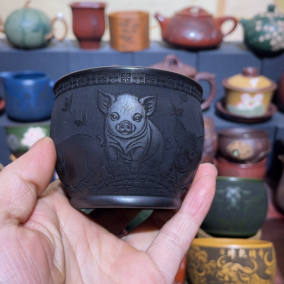 原矿紫砂手工主人杯