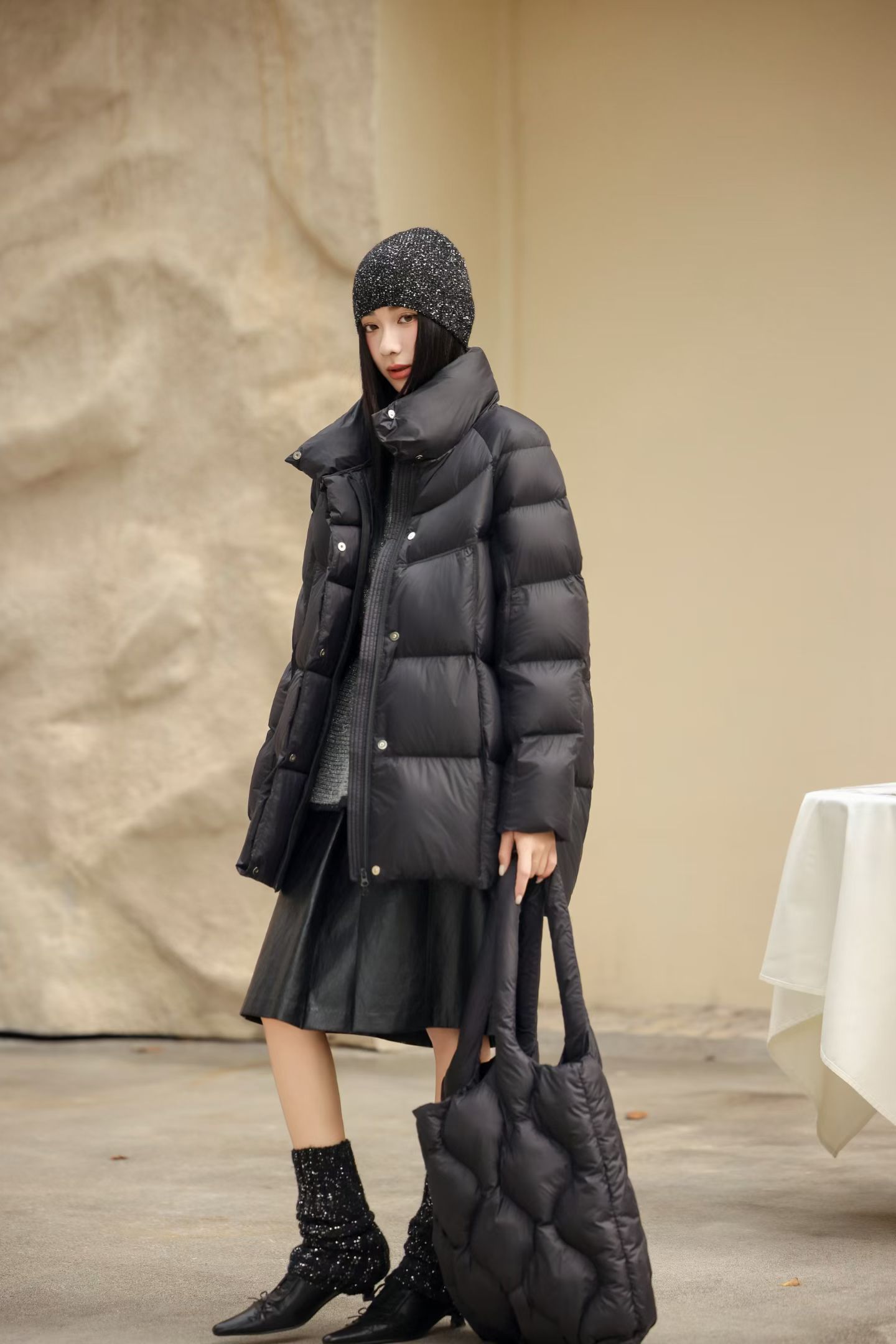 【小冉】25新款冬季立领中长款加厚羽绒服保暖外套女251128