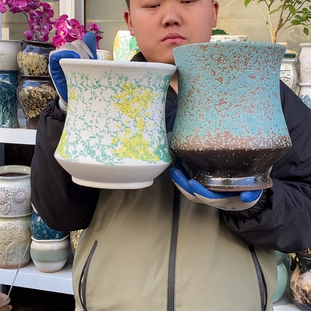 紫砂花盆口19高24福利俩个