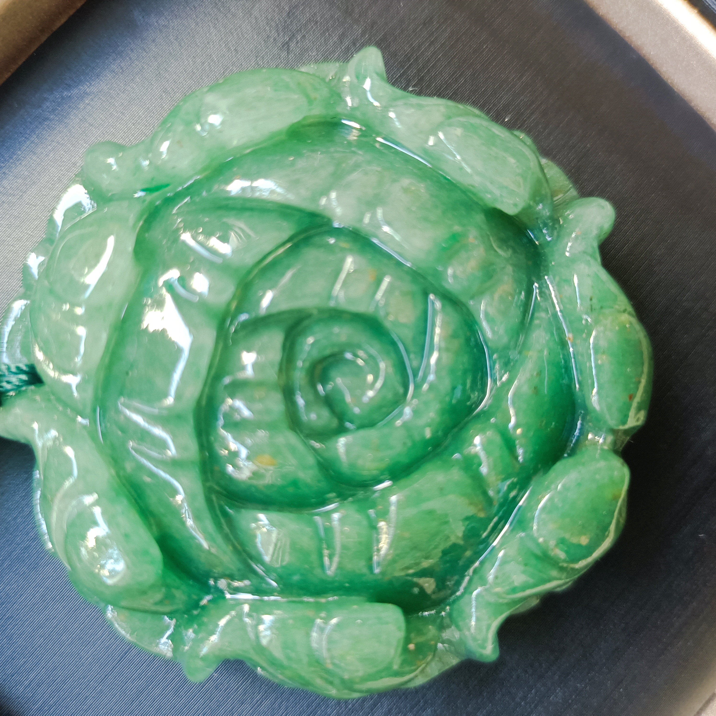 天然东陵玉花开富贵吊坠时尚气质百搭款