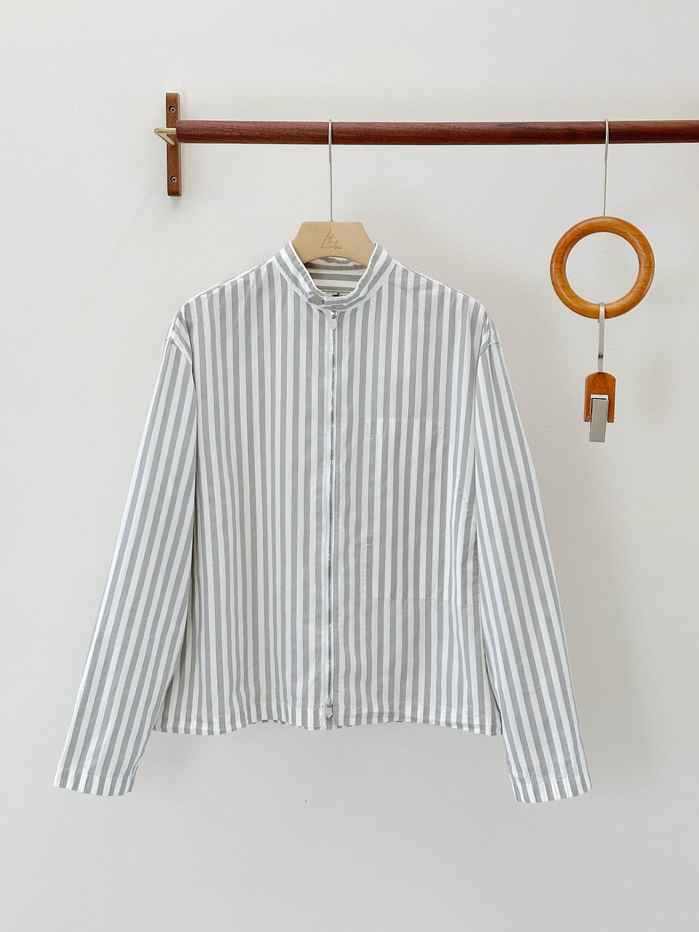 未使用 Hermes/爱马仕 爱马仕 男士条纹拼色衬衫外套