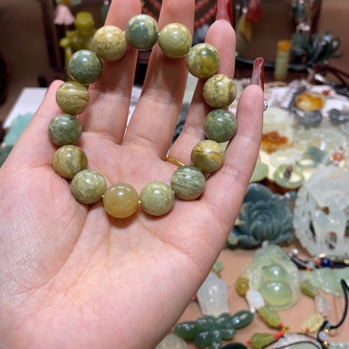 蛇纹石玉手链未镶嵌